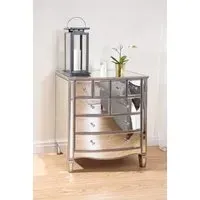8-Drawer Merchant Chest - Mirrored, Glass