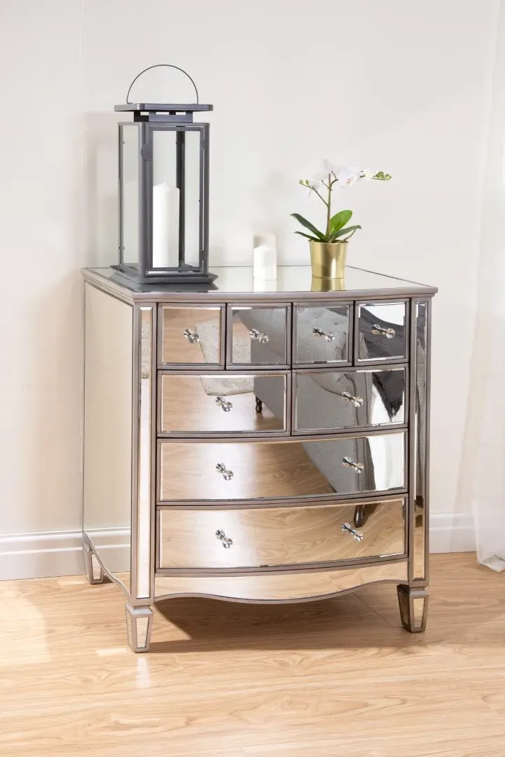 8-Drawer Merchant Chest - Mirrored, Glass image