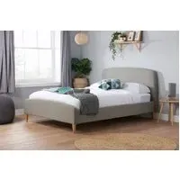 Double Bed Frame - Grey, Fabric