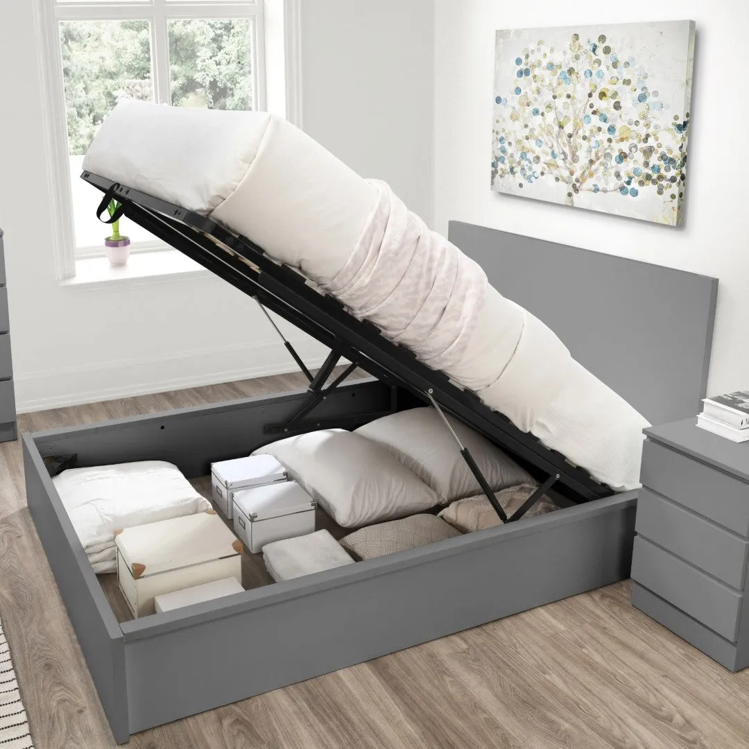 Double Ottoman Bed Frame - Grey, Wood image