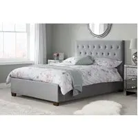 Double Sleigh Bed Frame - Grey, Fabric