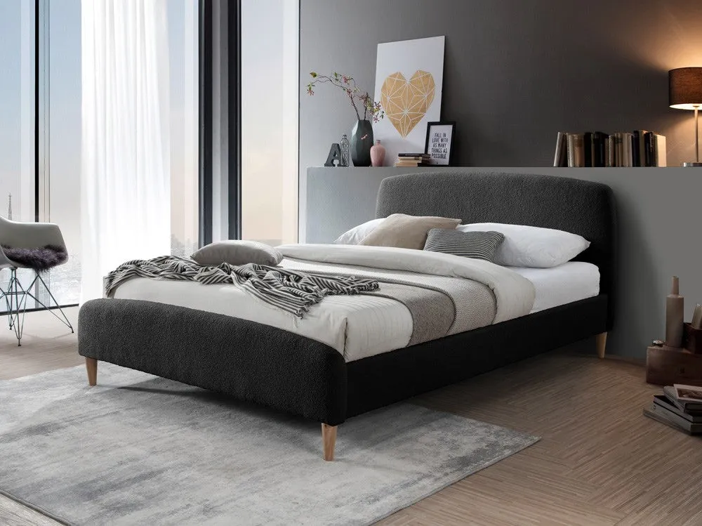 King Size Bed Frame with Slats - Charcoal, Fabric image