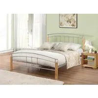 King Size Bed Frame with Sprung Slats - Silver