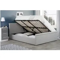 King Size Ottoman Bed with Storage - Grey, Fabric