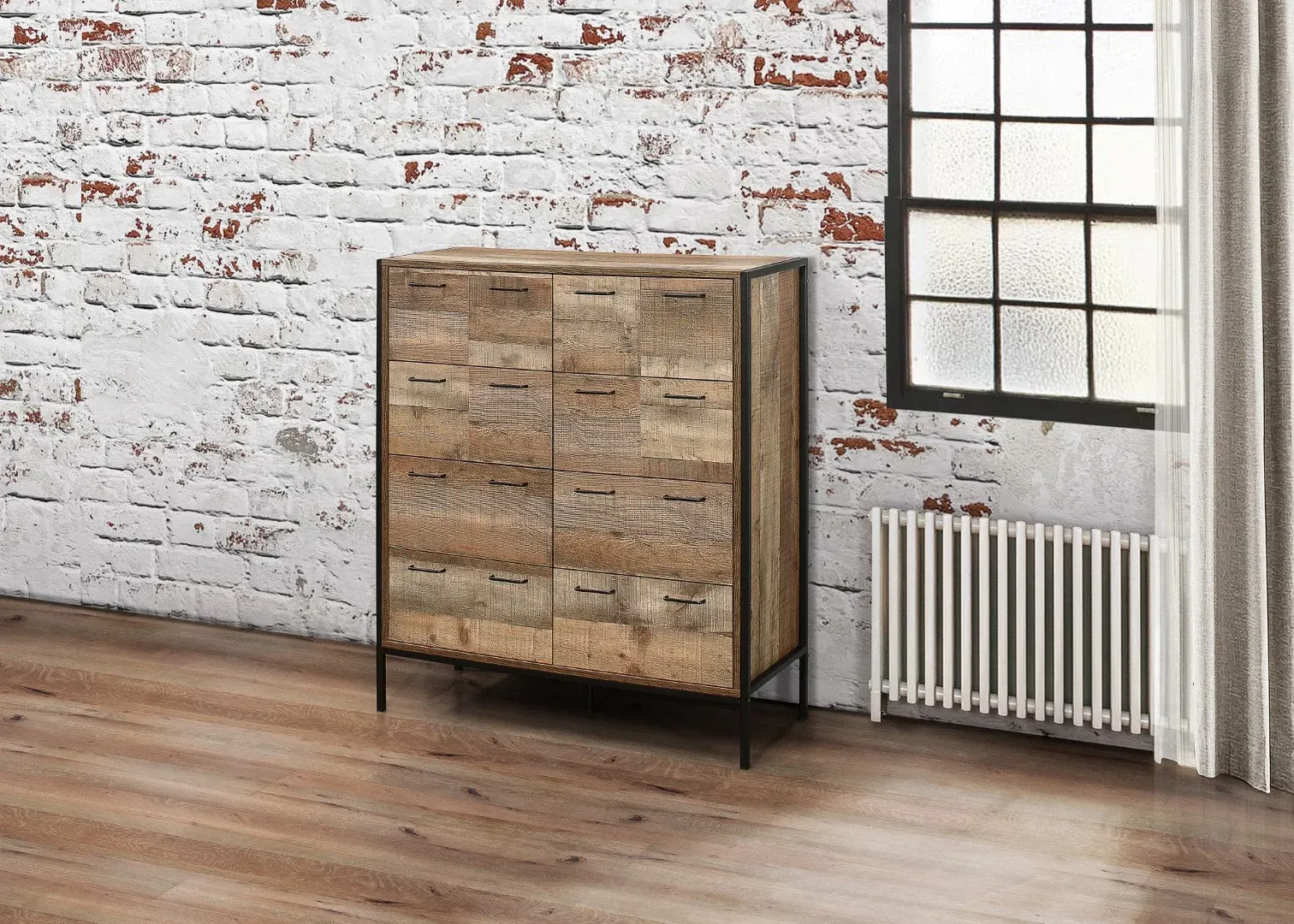 Merchant Chest with Metal Frame - Brown, Wood image