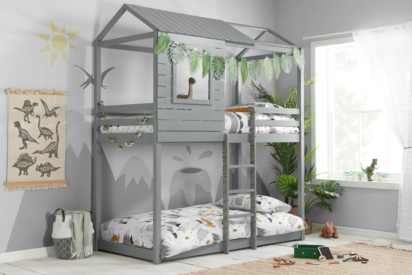 Single Adventure Bunk Bed Frame - Grey, Pine