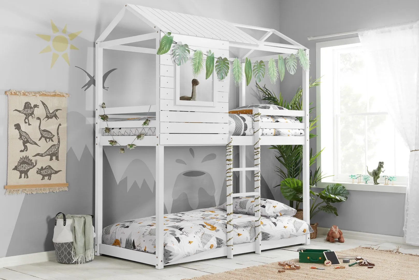 Single Adventure Bunk Bed Frame - White, Pine