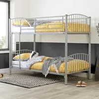 Single Corfu Bunk Bed Frame - Silver, Metal