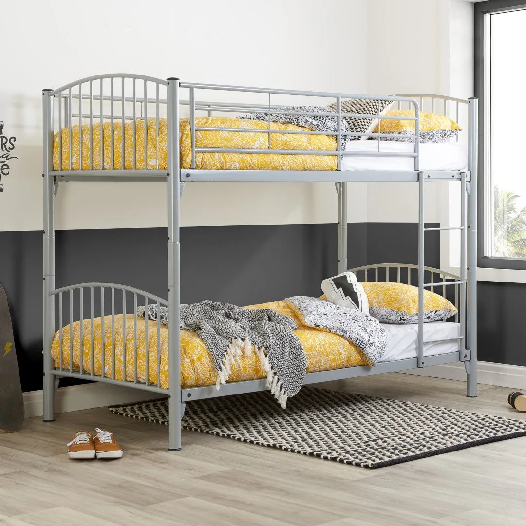 Single Corfu Bunk Bed Frame - Silver, Metal image