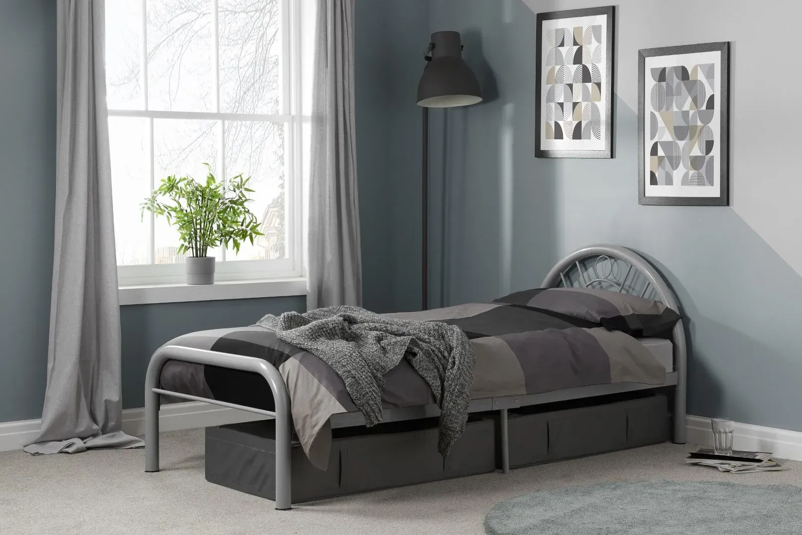 Single Metal Bed Frame - Silver image