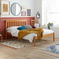 Small Double Bed Frame Shaker Style - Oak, Pine
