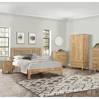 Small Double Bed Frame with Slats - Oak, Wood