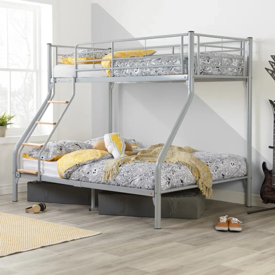 Triple Sleeper Bunk Bed Frame - Silver, Metal image