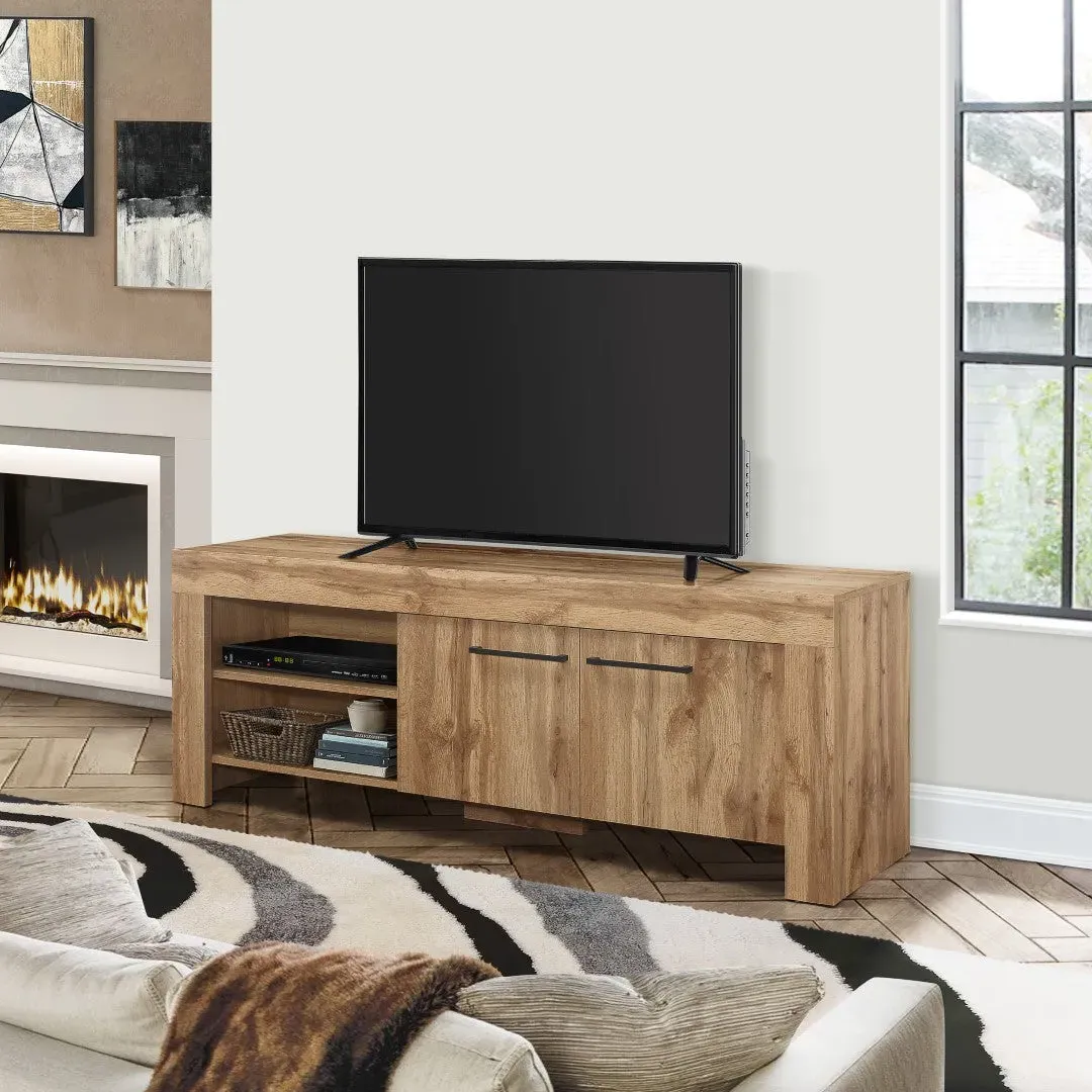 TV Unit with Storage - Oak Finish image