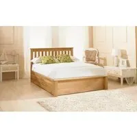 Double Ottoman Bed with Gas Lift - Oak, Solid Wood