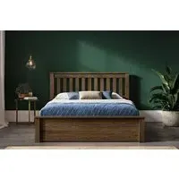 Double Ottoman Bed with Storage - Oak, Solid Wood