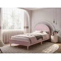 3ft Single Bed Frame - Pink, Boucle