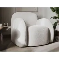 Accent Chair with Curved Back - Cream, Boucle
