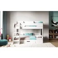 Bunk Bed with Storage - White, Particle Board