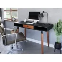 Desk with Metal Frame - Walnut & Black