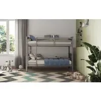 Detachable Bunk Bed with Slats - Grey, Pine