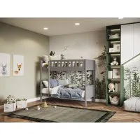 Shorty Bunk Bed - Grey, Pine Wood