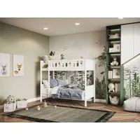 Shorty Bunk Bed - White, Pine Wood