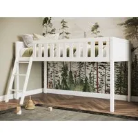 Shorty Midsleeper Cabin Bed - White, Pine Wood