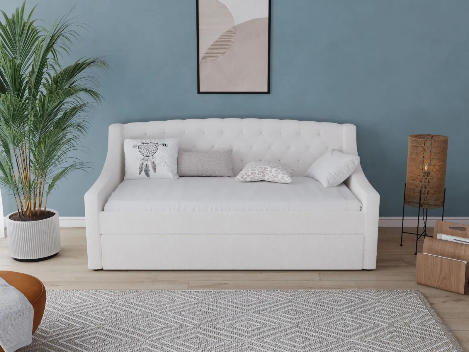 Single Daybed - Cream, Boucle