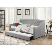Single Daybed with Trundle - Grey, Fabric