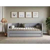 Single Guest Bed with Pull-Out - Grey, Pine