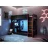 Single High Sleeper Bed with Gaming Desk - Black