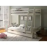 Triple Bunk Bed Frame - White, Pine