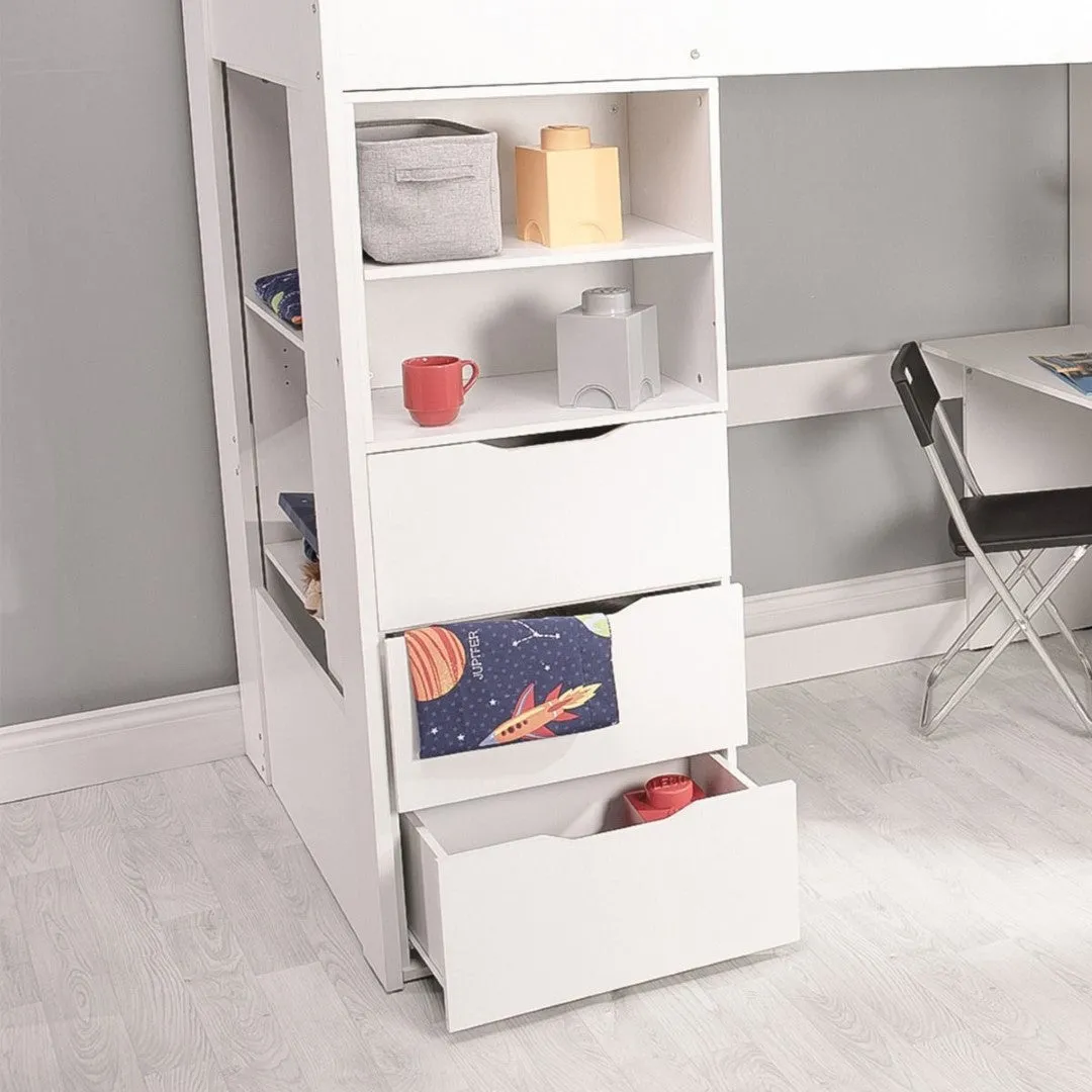 Wardrobe Unit with Storage - White, Particle Board image