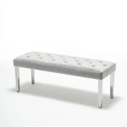 130cm Bench - Dove Grey, French Velvet image