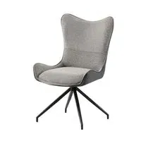 Dining Chair with Armrests - Grey, Fabric