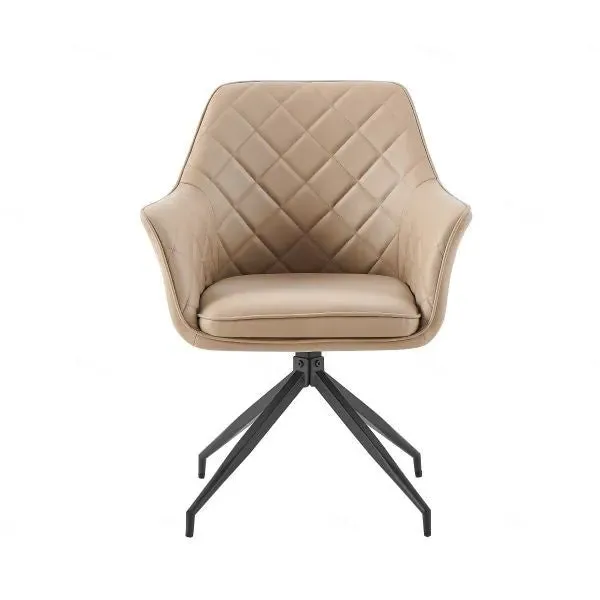Dining Chair with Clean Lines - Mink, PU Leather
