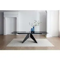 Extending Dining Table - Black, Glass