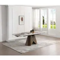 Extending Dining Table - White, Ceramic