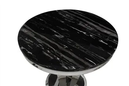 Round Dining Table for 4 - Black, Marble image