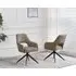 Swivel Dining Chair - Taupe, PU Leather