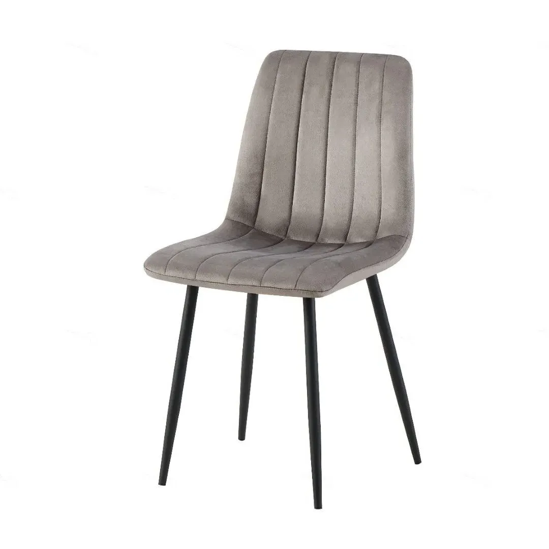 Teora Dining Chair - Grey, Velvet image