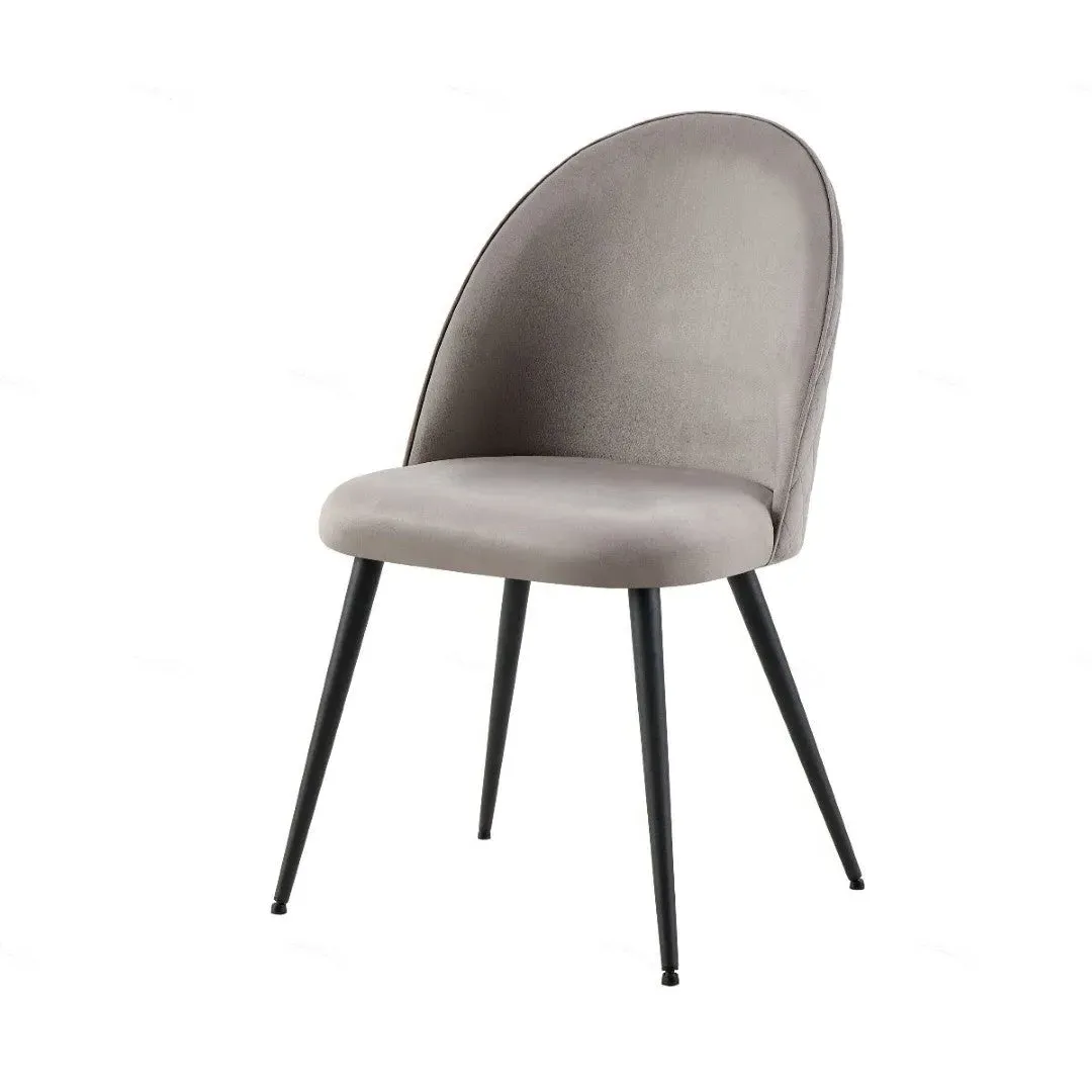 Zita Dining Chair - Grey, Velvet