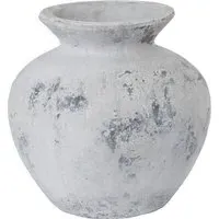 Large Handcrafted Vase - White, Stone