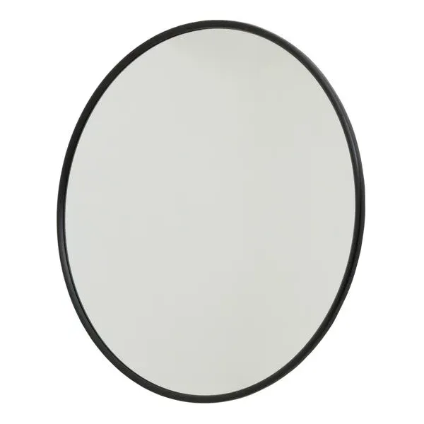 Large Round Wall Mirror - Black, Metal image
