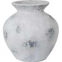 Large Vase with Antique Finish - White, Stone