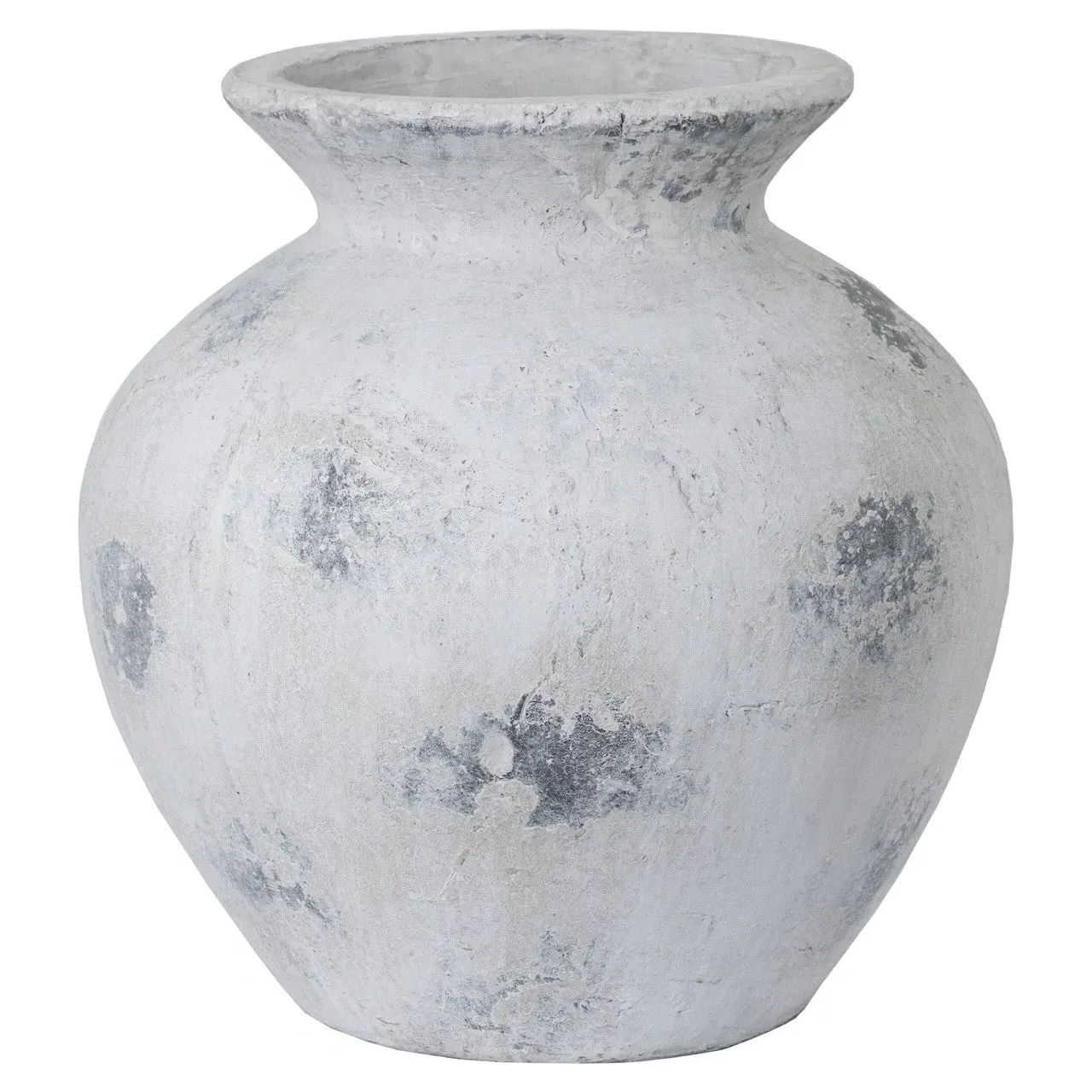 Large Vase with Antique Finish - White, Stone image