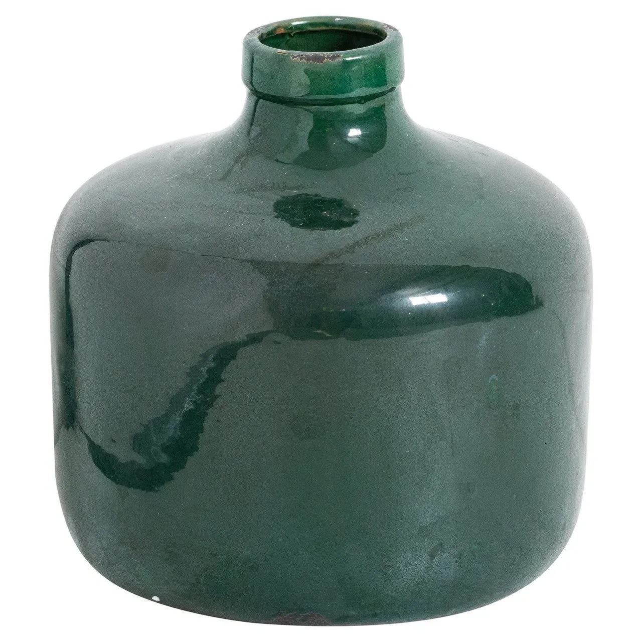 Round Chive Vase - Green, Glazed Ceramic image