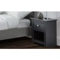 1-Drawer Bedside Cabinet - Anthracite, Wood