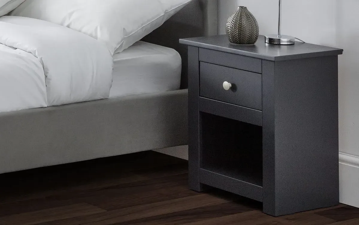1-Drawer Bedside Cabinet - Anthracite, Wood image
